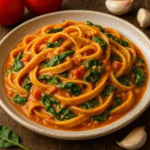 Creamy Tomato and Spinach Pasta